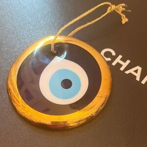 Gold and Blue Evil Eye Wall Hanging